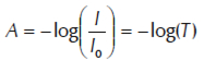 Absorbance an expression for the amount of energy that is absorbed by a medium